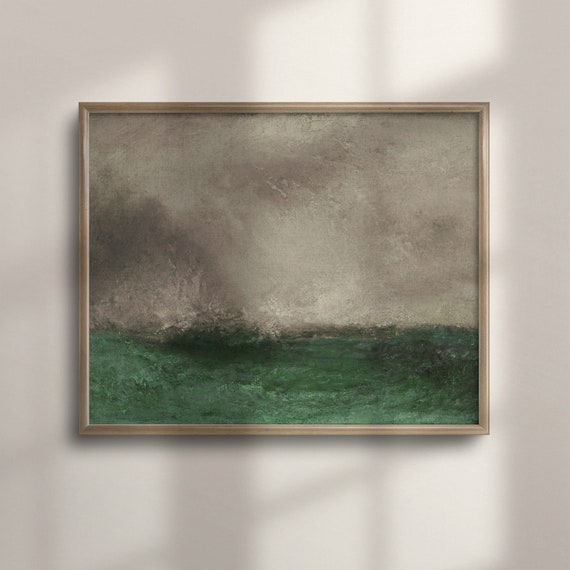 Antique Ocean Waves Art Vintage Abstract Seascape Coastal Oil Painting Moody Sea Poster Vintage Coastal Decor C16 181