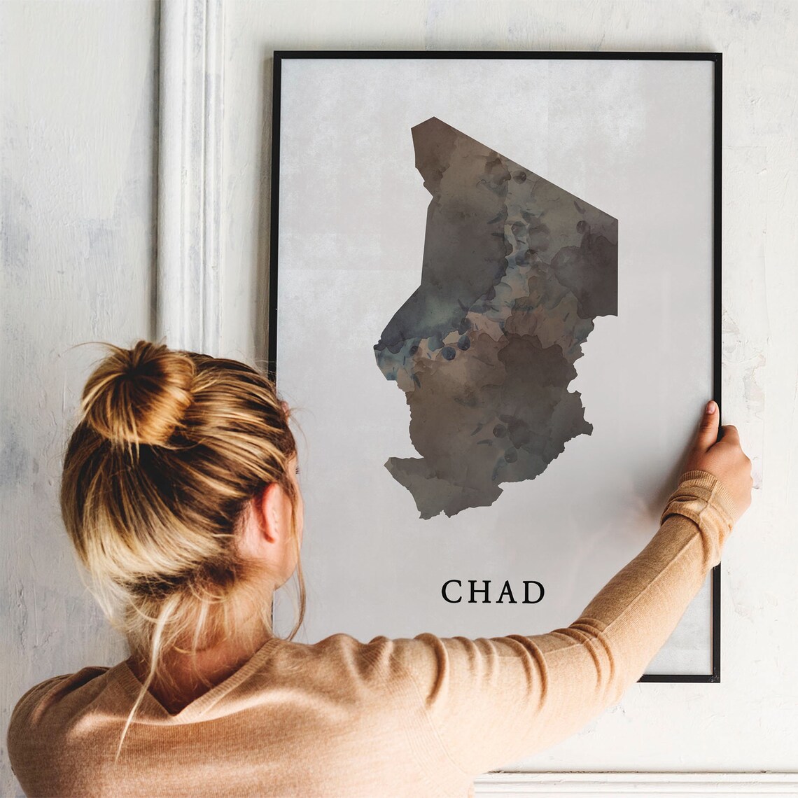 Chad Vintage Style Map Poster, Travel Map Print - Image 3