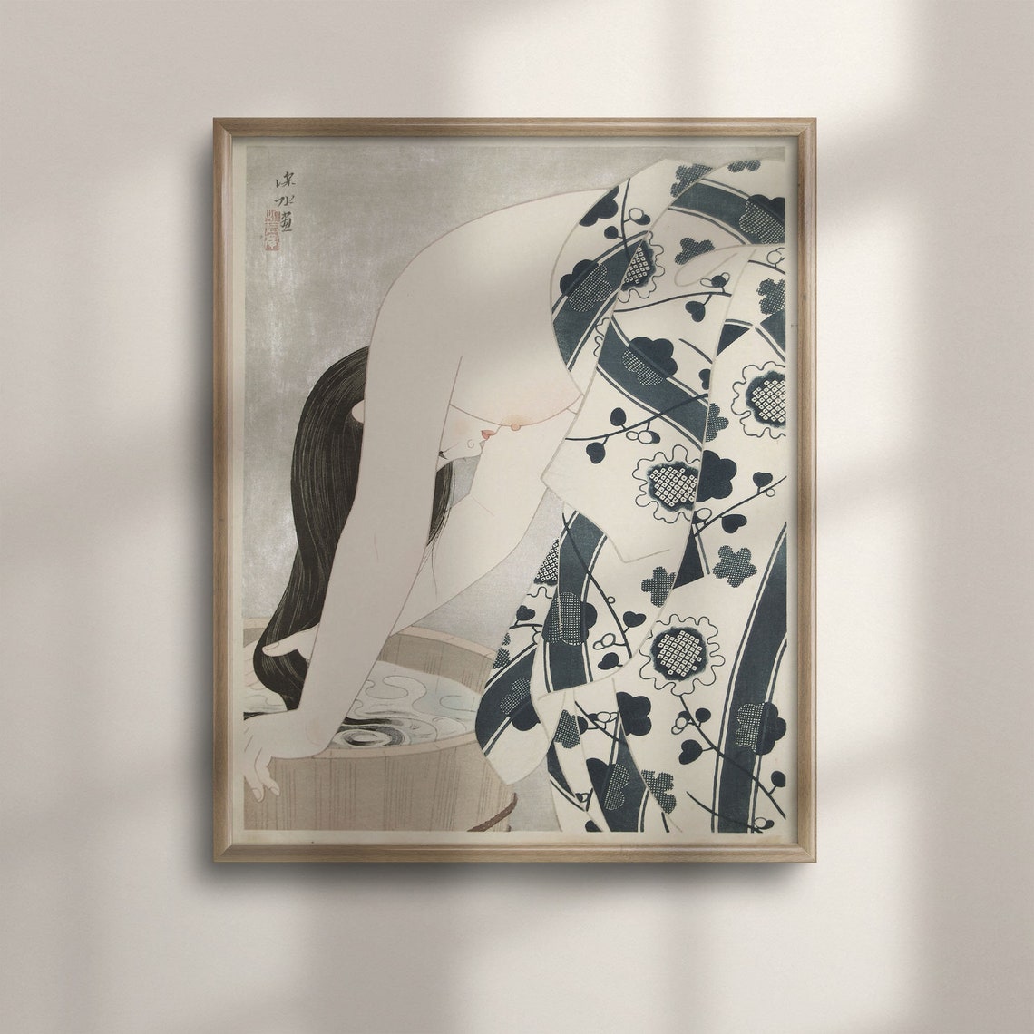 Ukiyo E Japanese Art Ito Shinsui Washing The Hair 1953 Reproduction Japan Wall Decor Colorful Living Room Poster C16 929