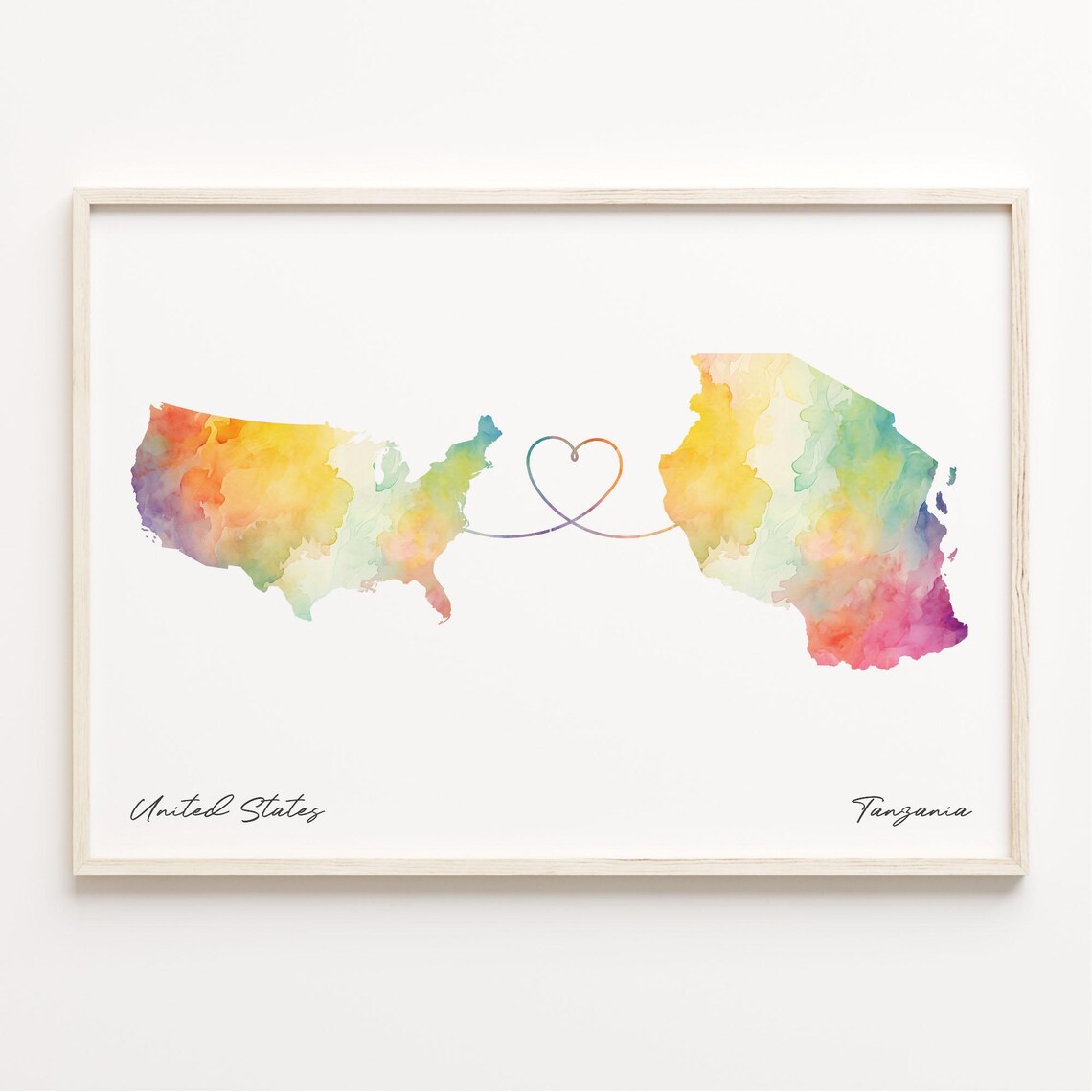Tanzania Watercolor Map Poster, Travel Wall Art