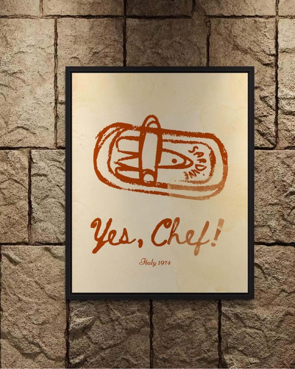 Yes Chef Vintage Sardine Poster For Kitchen And Bar Vintage Coastal Wall Art Ocean Kitchen Decor Retro Kitchen Wall Art Vintage Fish - Image 6