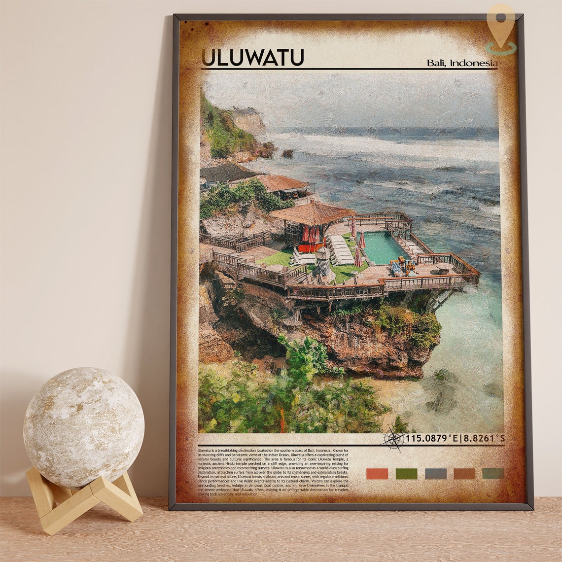 Uluwatu Print Uluwatu Poster Uluwatu Wall Art Uluwatu Travel Print Uluwatu Art Print Uluwatu Artwork Bali Travel Print Indonesia Art - Image 4