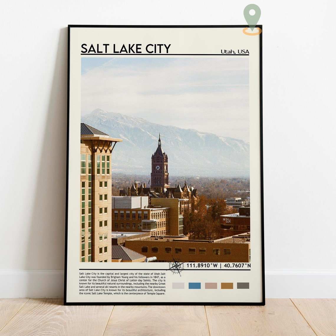 Salt Lake City Print Salt Lake City Art Salt Lake City Photo Salt Lake City Poster Print Salt Lake City Painting Utah Poster Utah Art - Image 2