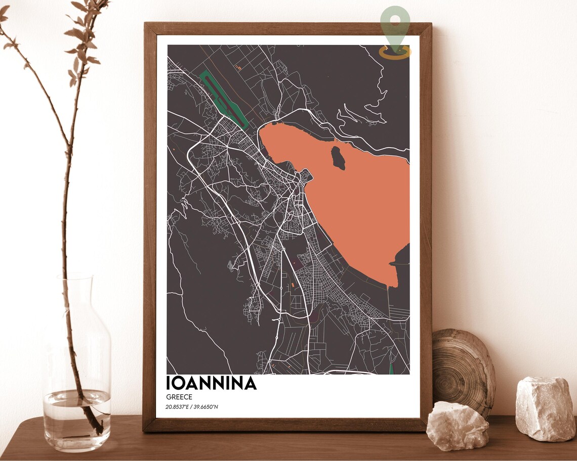 Ioannina Map Ioannina Map Print Ioannina Wall Art Ioannina Travel Poster Ioannina Poster Ioannina Photo Ioannina Greece Poster - Image 3