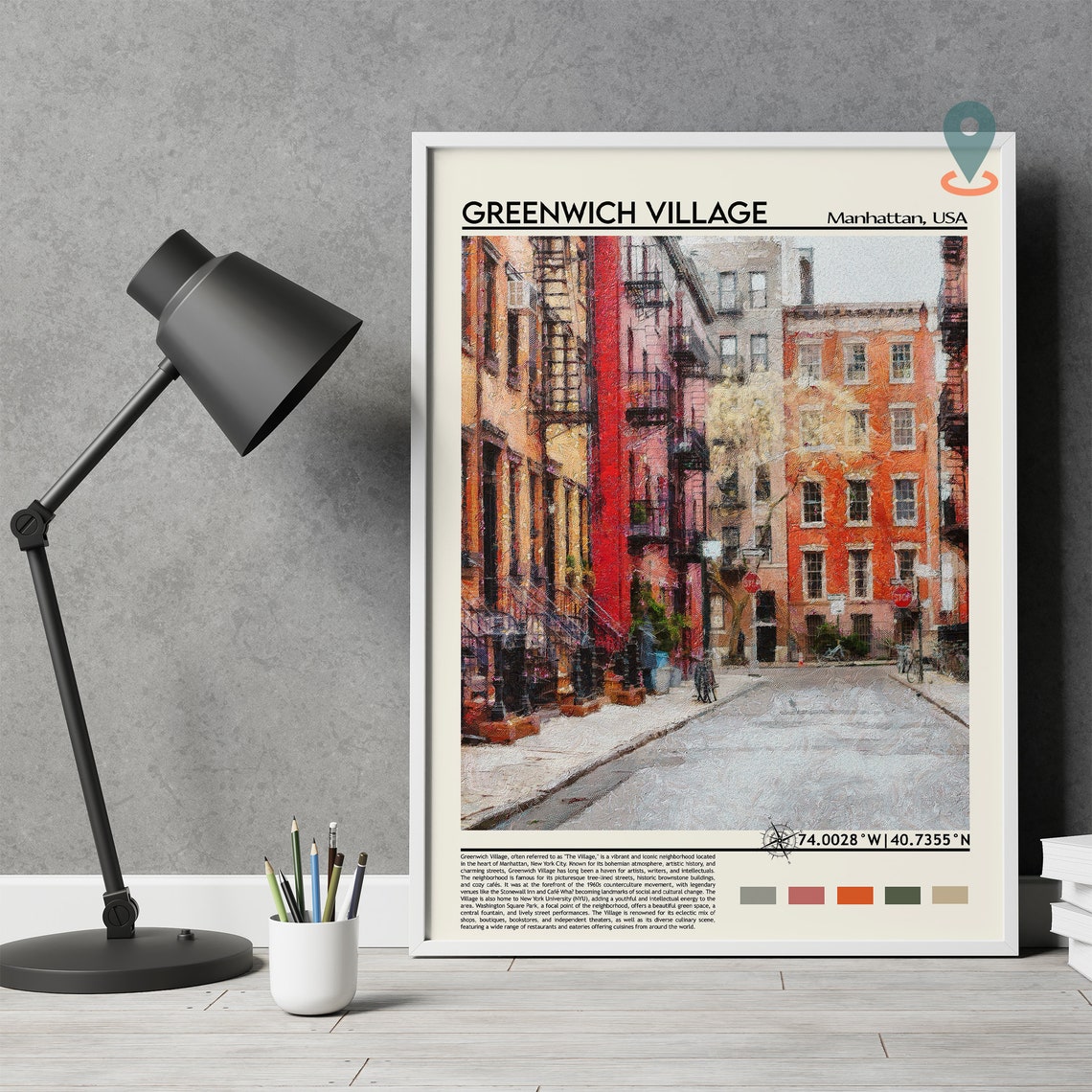 Greenwich Village Print Greenwich Village Poster Greenwich Village Wall Art Greenwich Village Travel Print Greenwich Village Art Print - Image 5
