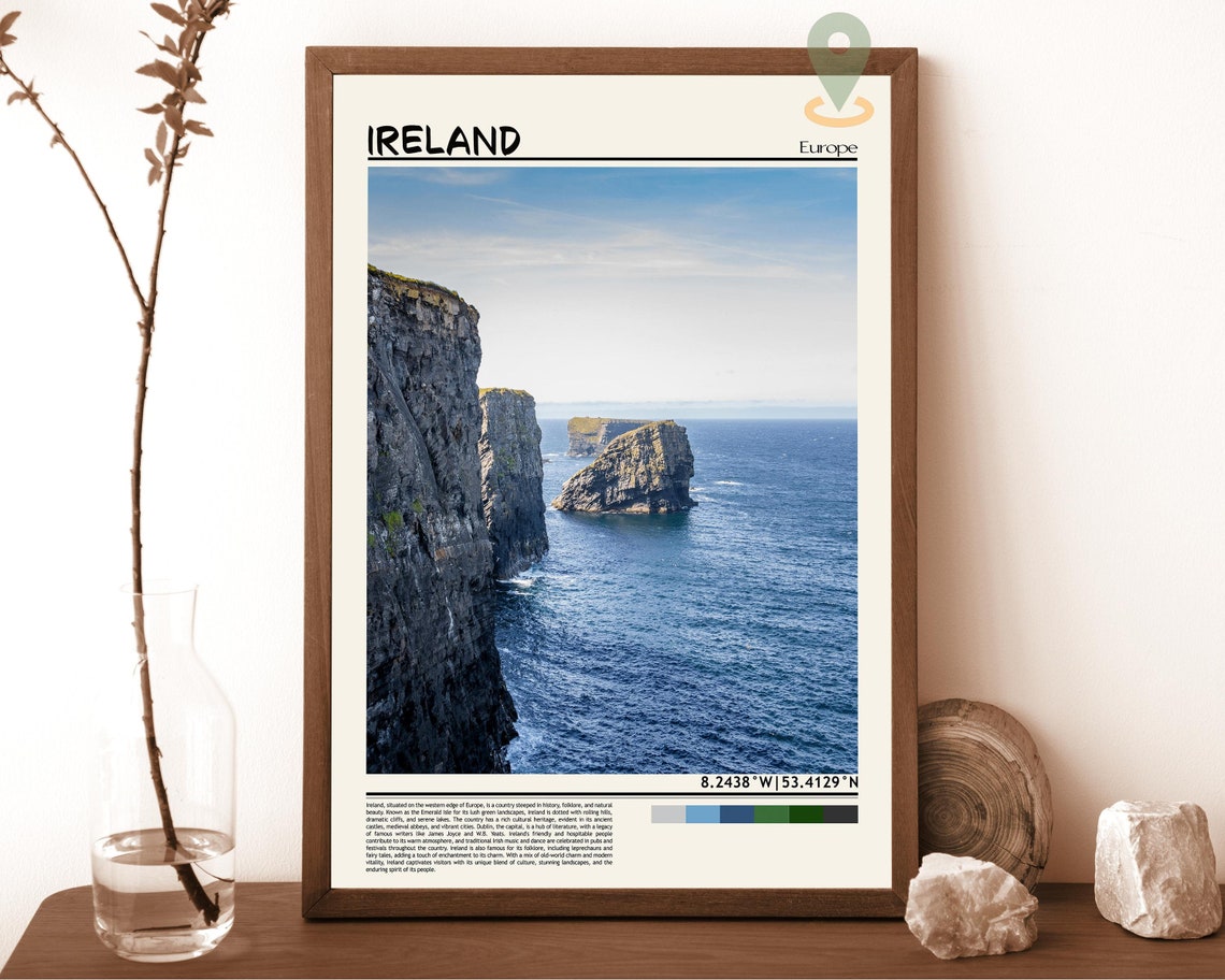 Ireland Cliffs of Moher Dramatic Atlantic Coast Travel Poster