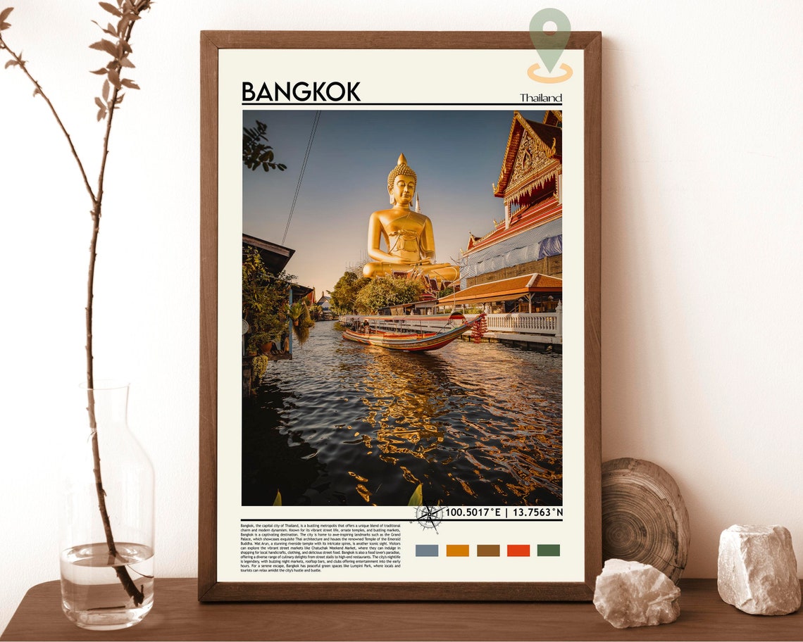 Bangkok Print Vintage Poster Bangkok Art Bangkok Poster Bangkok Photo Bangkok Poster Print Bangkok Wall Decor Thailand Poster