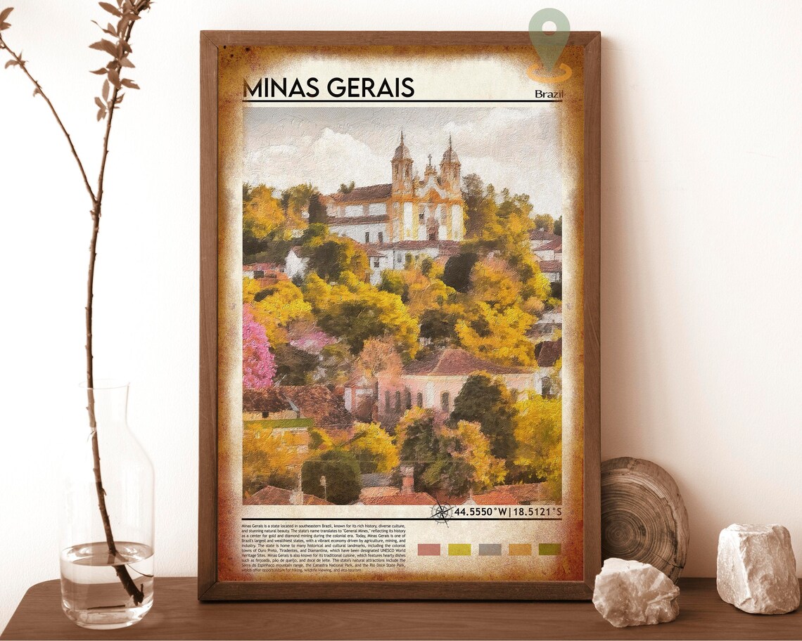 Minas Gerais Brazil Colonial Church Hill Town Baroque Poster - Image 6