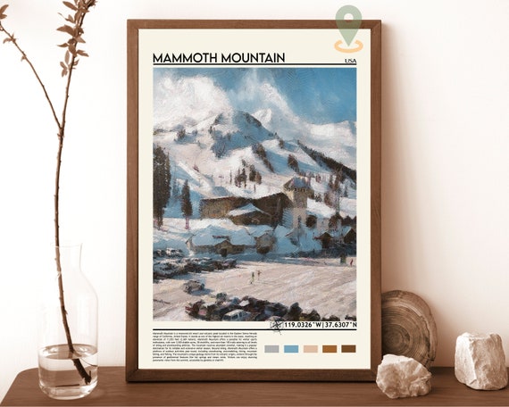 Mammoth Mountain Ski Resort Poster California Travel Poster Skiing Print Vintage Ski Poster Mammoth Lakes Mammoth Mountain Print