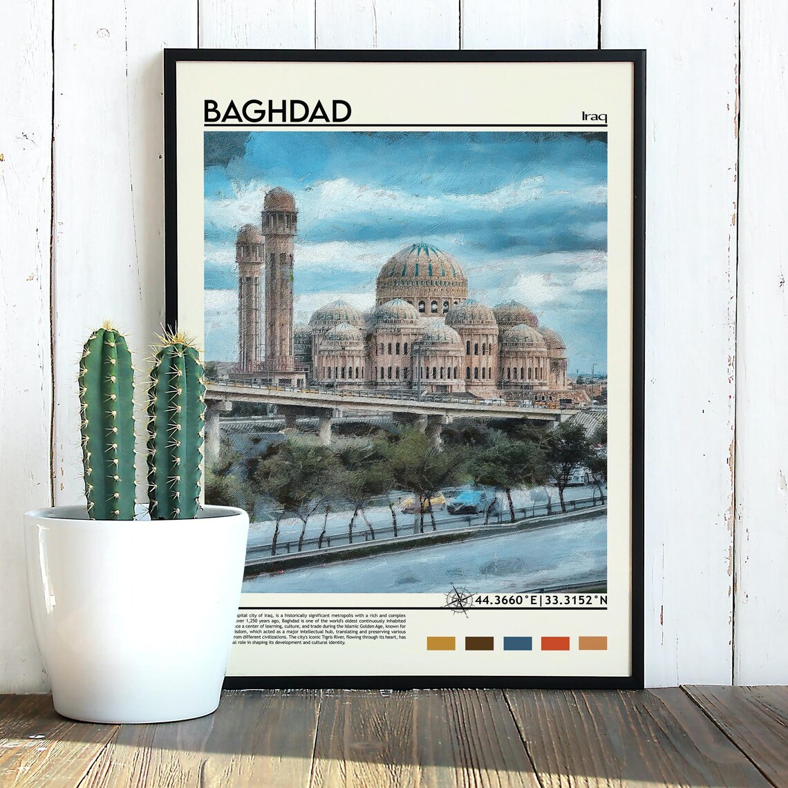 Baghdad Iraq Historic Islamic Architecture Dome Painting Poster - Image 3