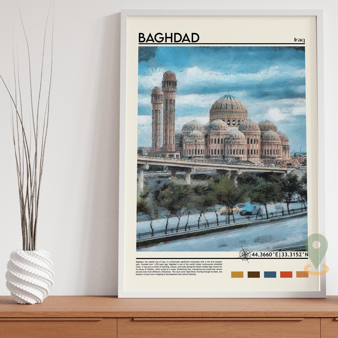 Baghdad Iraq Historic Islamic Architecture Dome Painting Poster - Image 5
