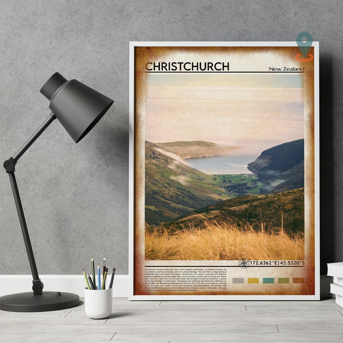 Christchurch Print Christchurch Poster Christchurch Wall Art Christchurch Travel Christchurch Art Print Christchurch New Zealand Print - Image 4