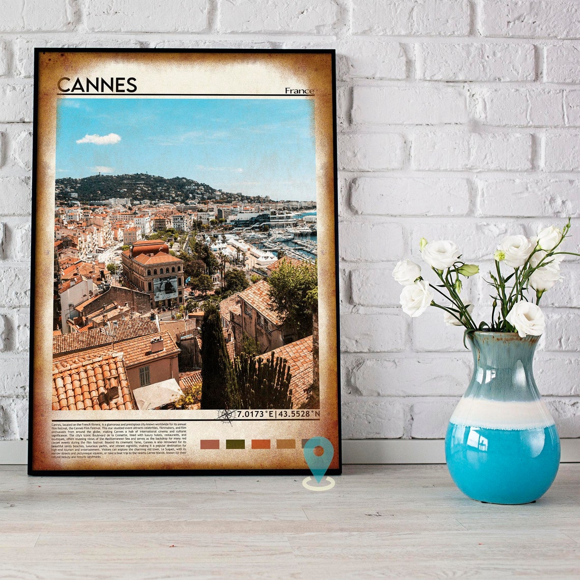 Cannes Print Cannes Poster Cannes Wall Art Cannes Travel Cannes Art Print Cannes Artwork Cannes Photo France Print French Riviera - Image 4