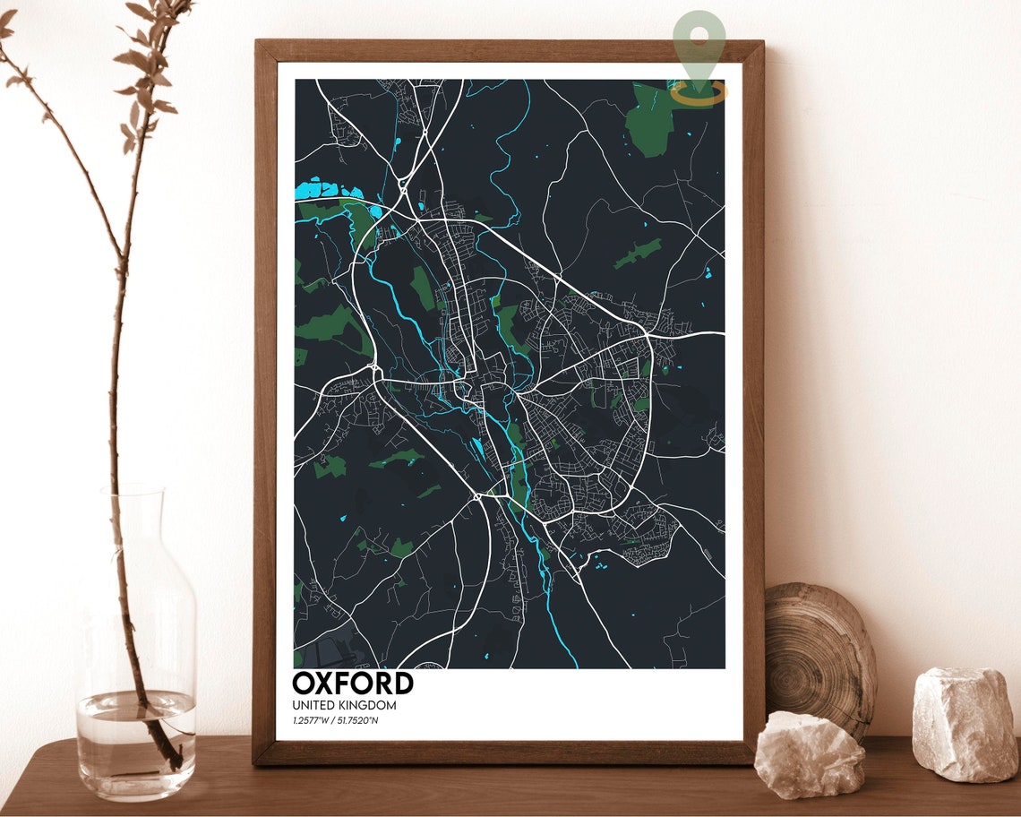 Oxford Map Oxford Map Print Oxford Personalized Map Oxford Wall Art Oxford Travel Poster Oxford Poster Oxford Photo Oxford City - Image 6