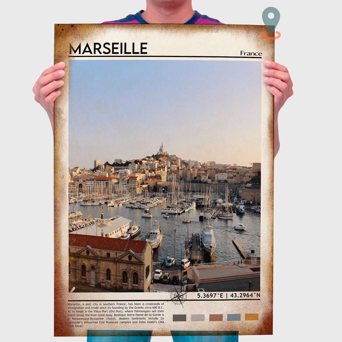 Marseille Print Marseille Poster Marseille Wall Art Marseille Travel Marseille Art Print Marseille City Artwork Marseille France Print - Image 4