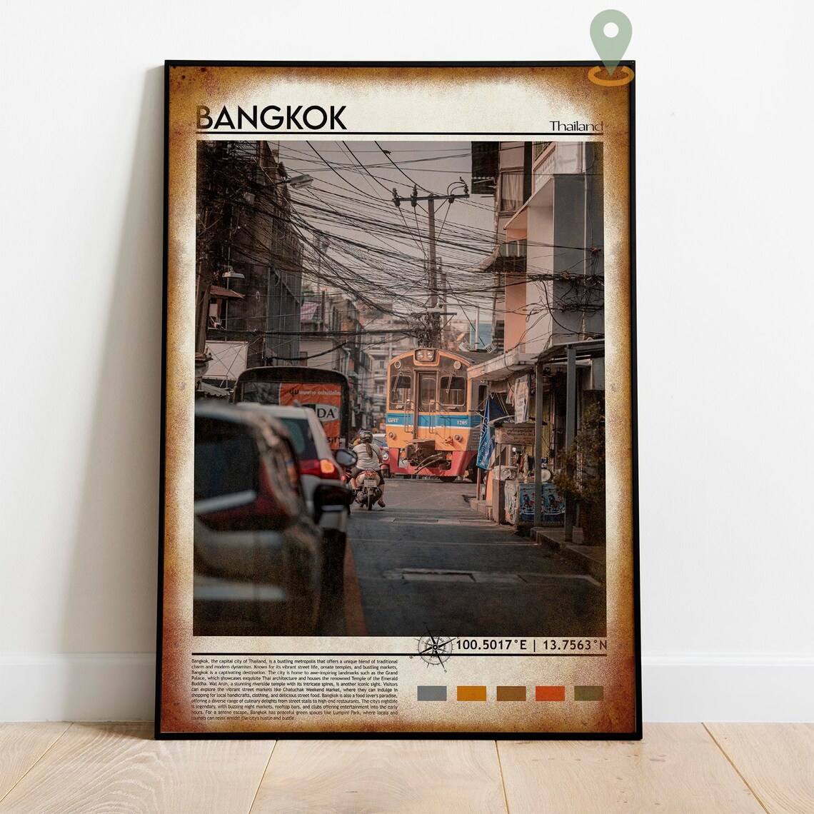 Bangkok Thailand Street Train Urban Gritty City Life Travel Print - Image 3
