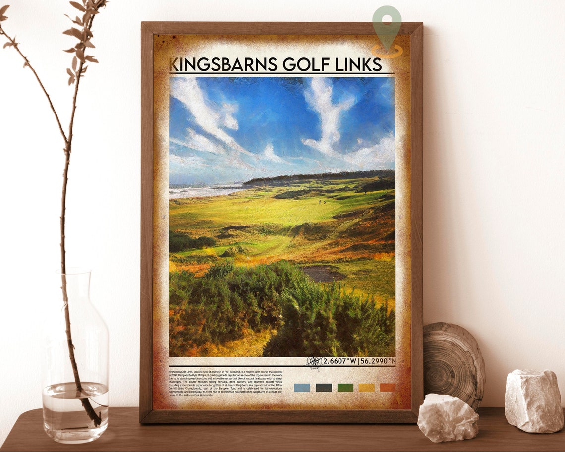 Kingsbarns Golf Links Scotland Coastal Course Fairway Travel Print - Image 6