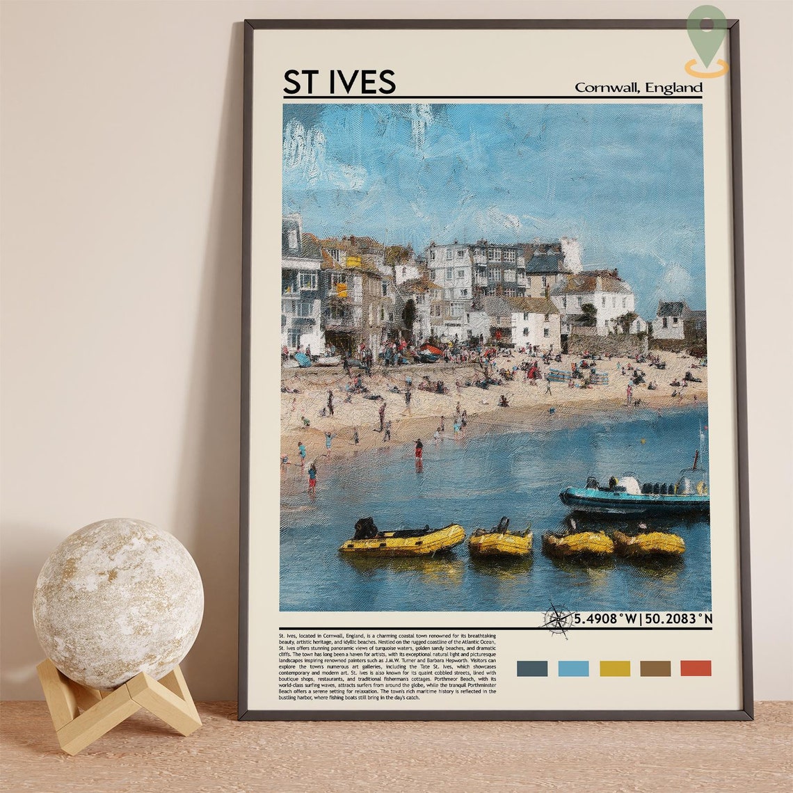 St Ives Cornwall England Harbor Beach Summer Scene Travel Poster - Image 3