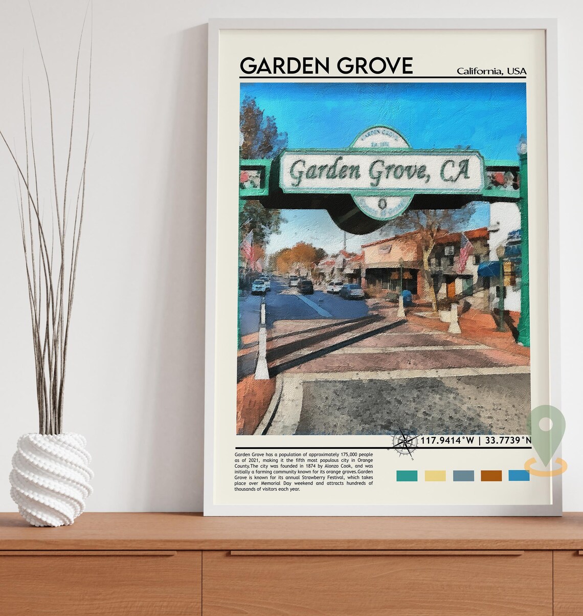 Garden Grove California Historic Welcome Arch Main Street Poster - Image 3