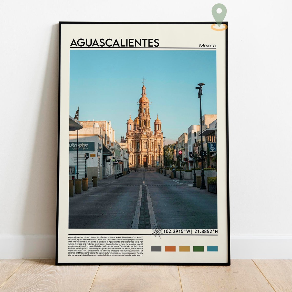 Aguascalientes Print Aguascalientes Poster Aguascalientes Wall Art Aguascalientes Travel Print Aguascalientes Art Print Mexico Poster - Image 5