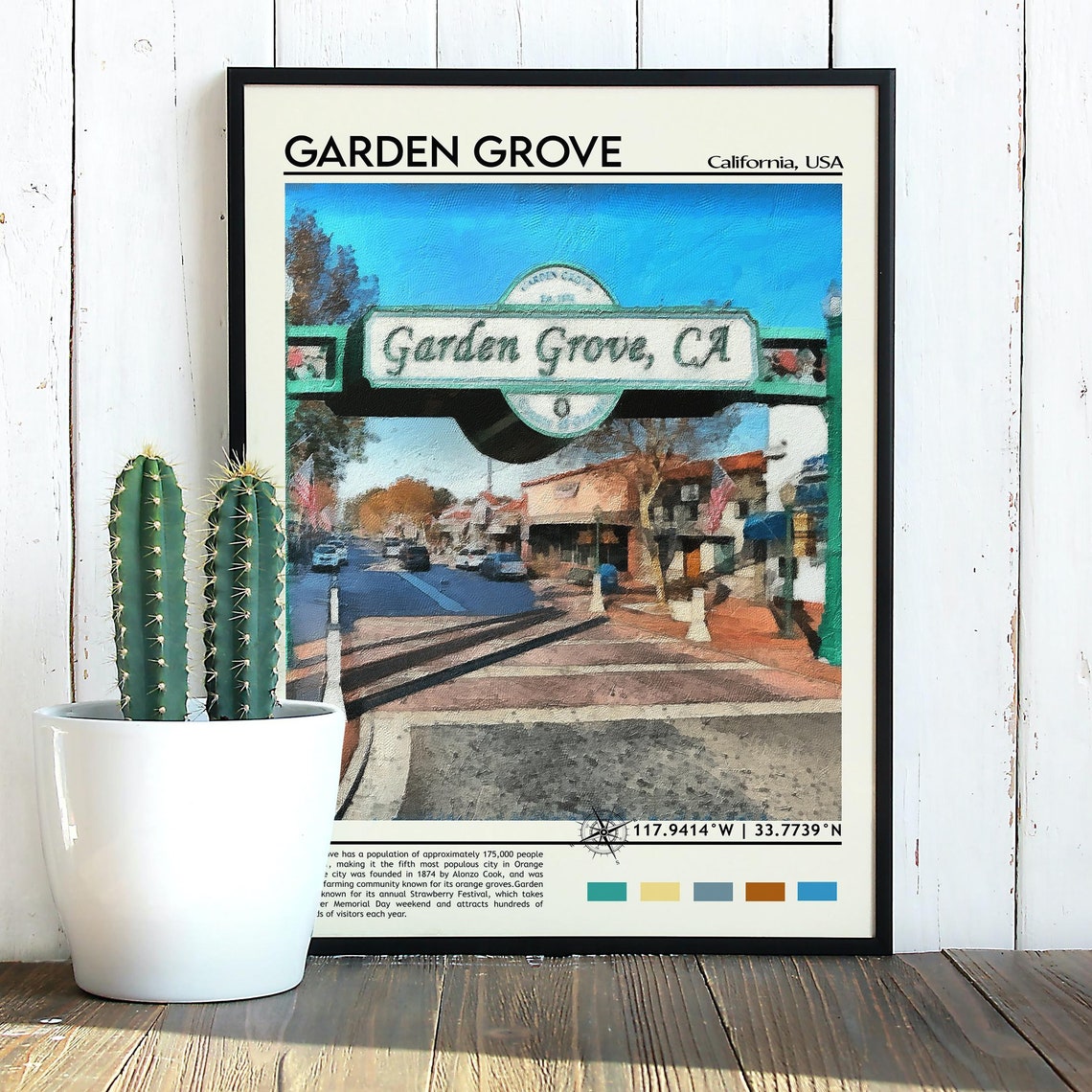 Garden Grove Print Garden Grove Poster Garden Grove Wall Art Garden Grove Travel Garden Grove Art Print Garden Grove California Print - Image 2
