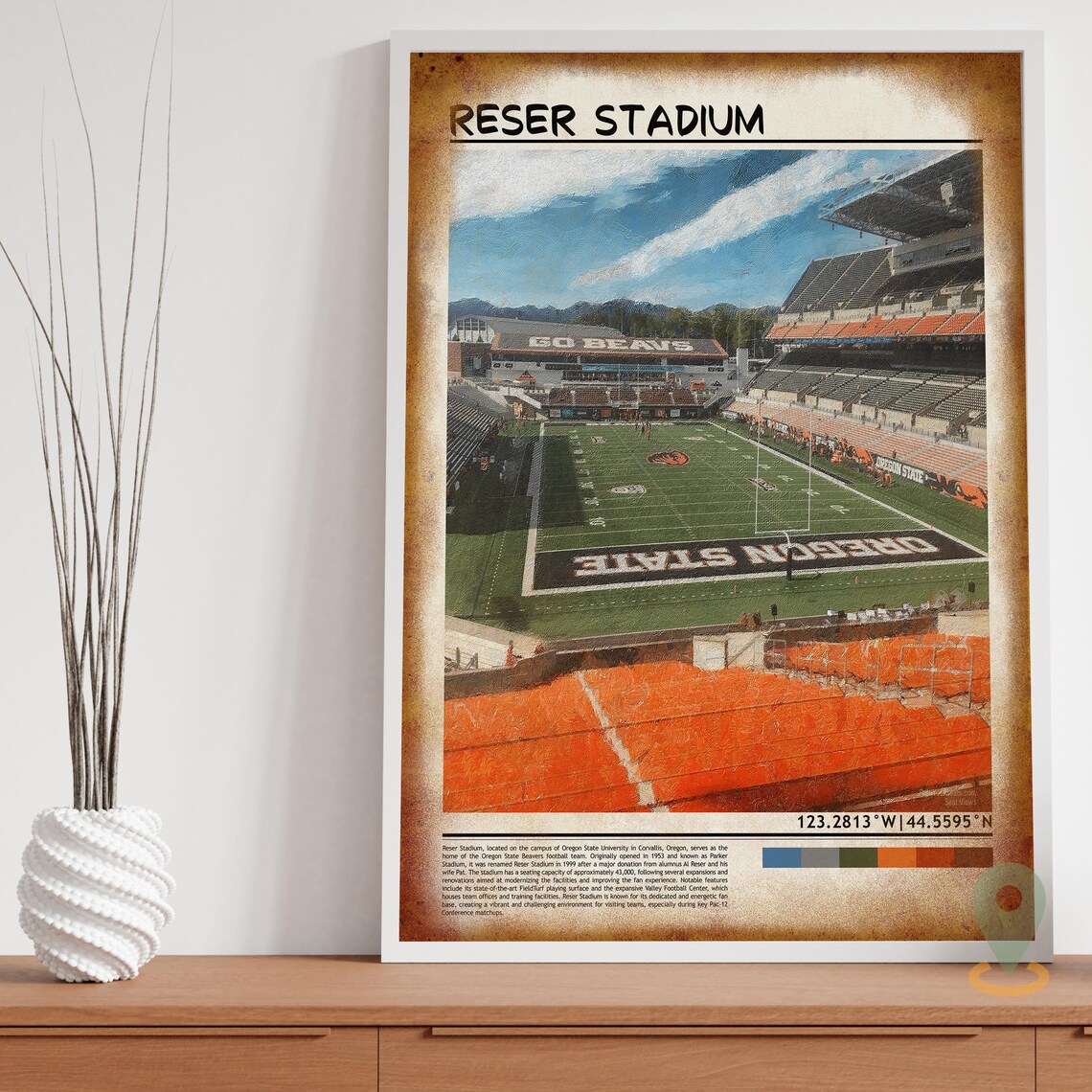 Reser Stadium Oregon State Beavers Football Arena Photo Travel Poster - Image 3