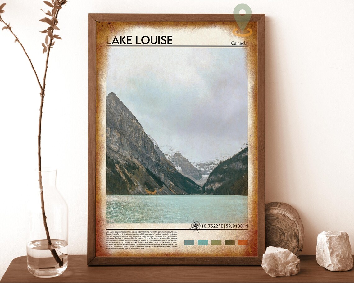 Lake Louise Canada Turquoise Glacial Lake Mountain Peaks Poster - Image 6