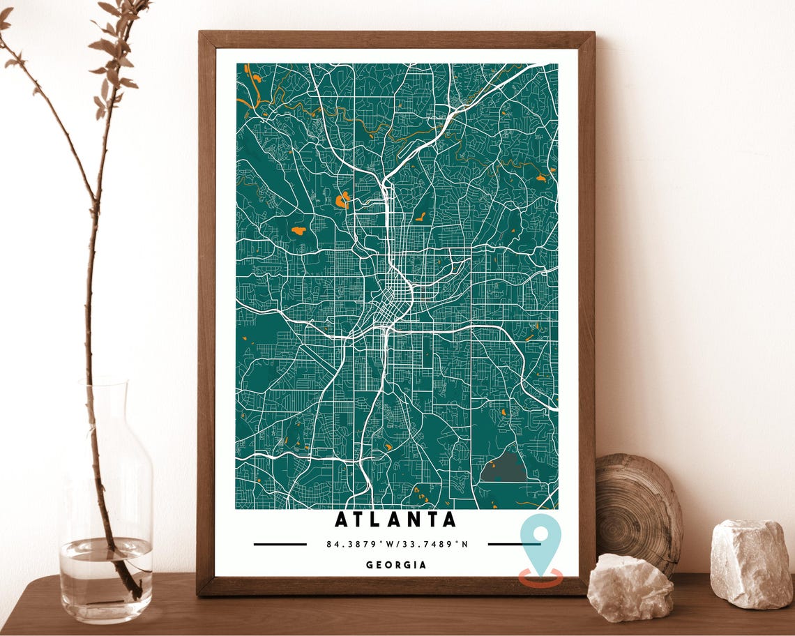 Atlanta Map Atlanta Map Print Atlanta Wall Art Atlanta Travel Poster Atlanta Poster Atlanta Photo Atlanta City Map Atlanta Georgia - Image 4