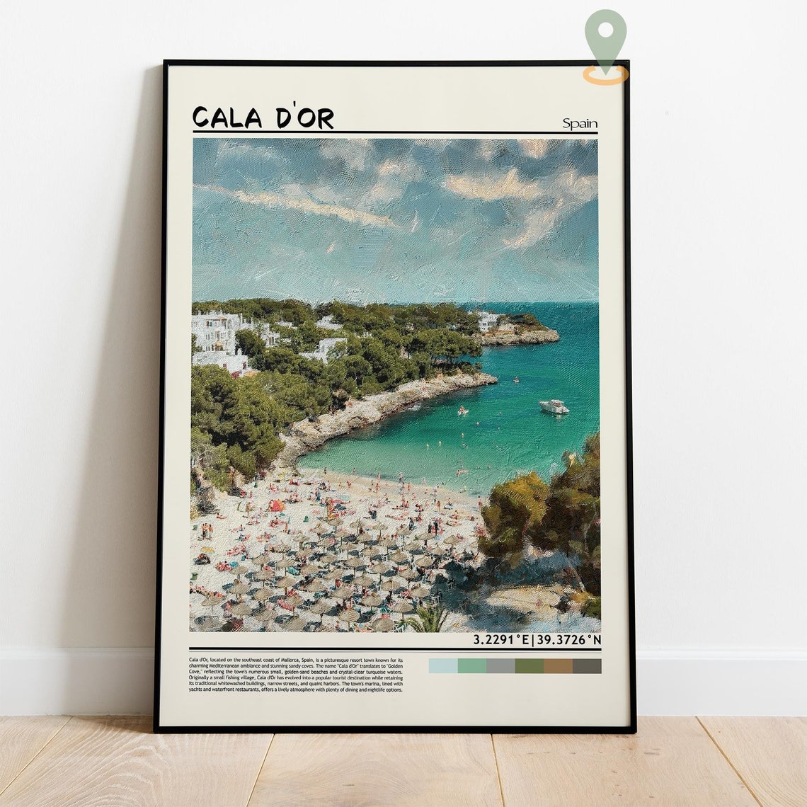 Cala d'Or Mallorca Spain Crowded Turquoise Cove Beach Photo Poster - Image 4