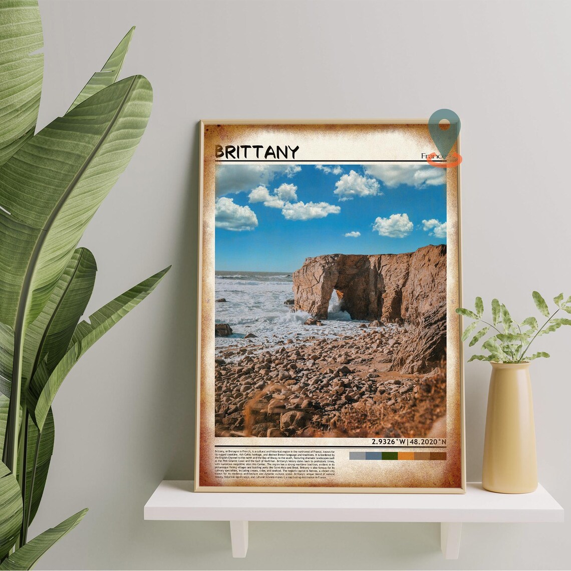 Brittany France Rugged Rocky Coastline Sea Arch Ocean Poster - Image 5