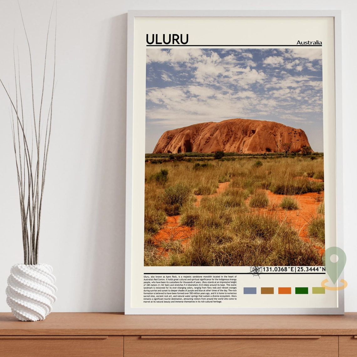 Uluru Australia Ayers Rock Red Desert Outback Monolith Travel Poster - Image 3