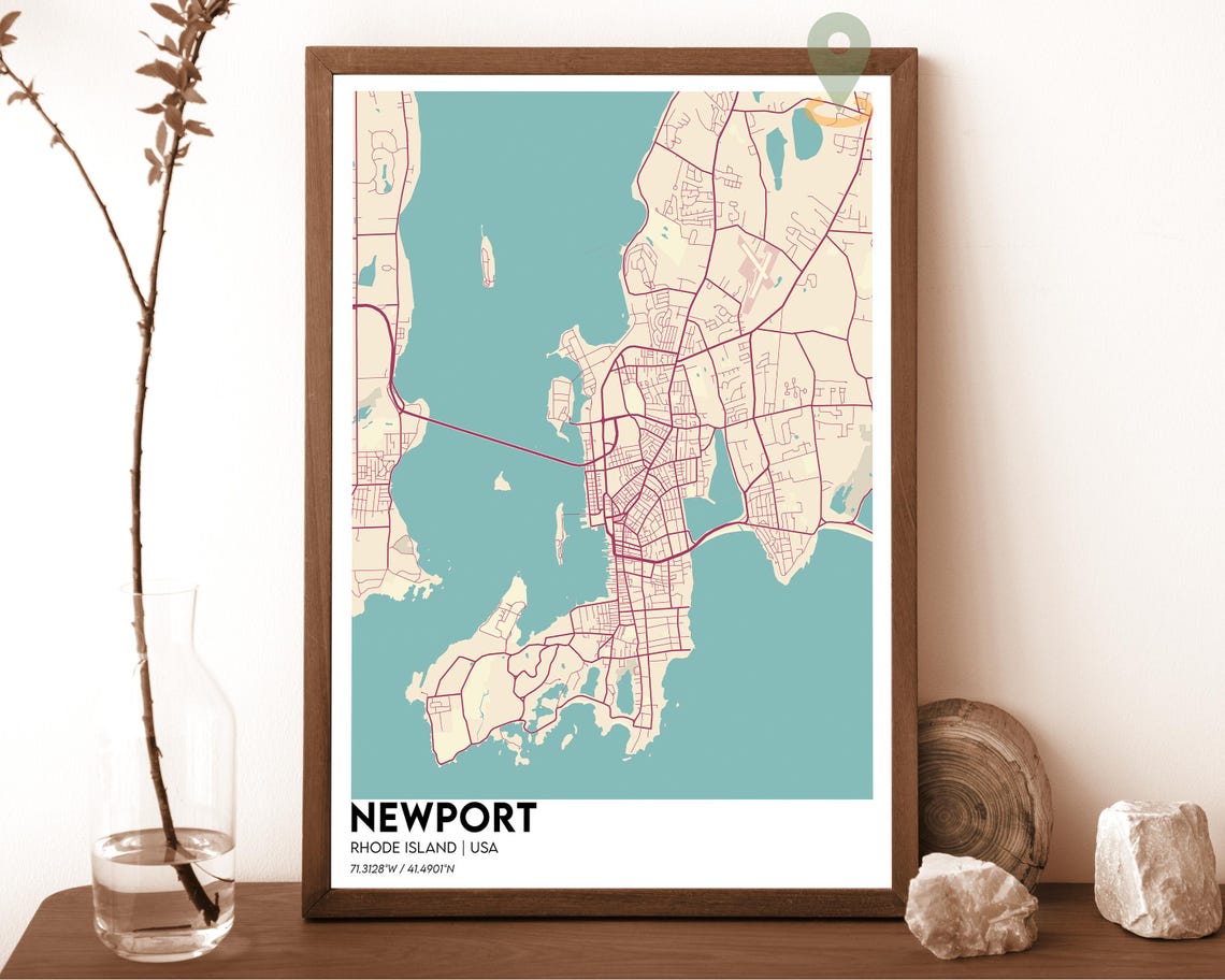 Newport Map Newport Map Print Newport Personalized Map Newport City Newport Travel Poster Newport Poster Newport Rhode Island Map - Image 6