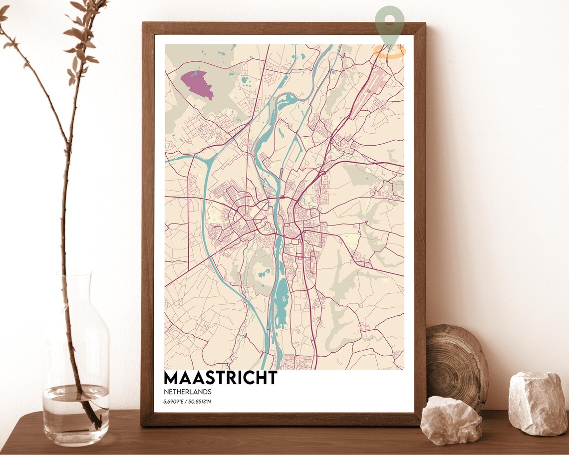 Maastricht Netherlands Midnight Neon City Street Map Art Poster - Image 5