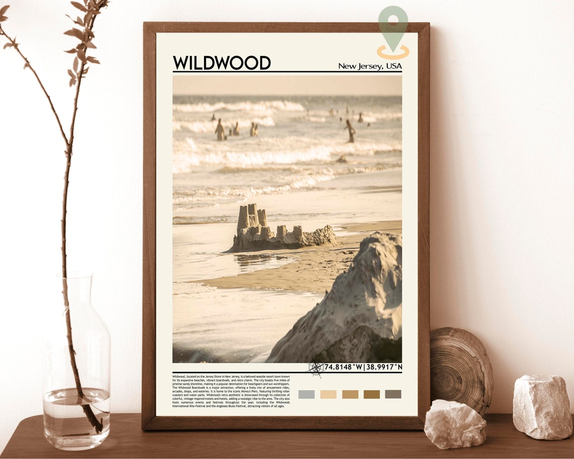 Wildwood Print Wildwood Poster Wildwood Wall Art Wildwood Travel Wildwood Art Print Wildwood Artwork Wildwood Photo New Jersey Print