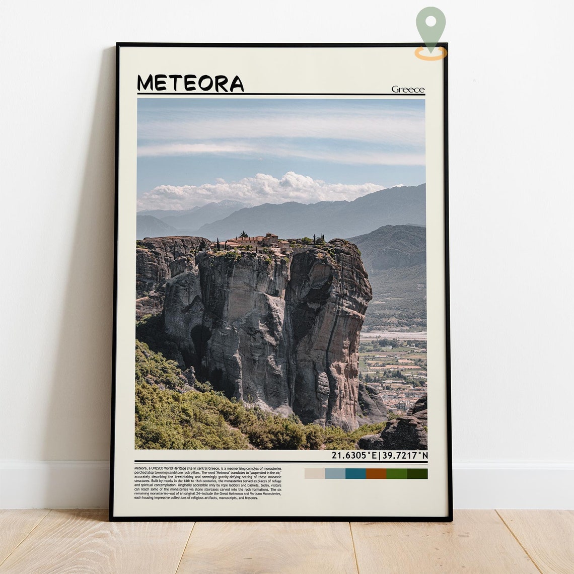 Meteora Greece Monastery Rock Pillars Historic Site Photo Poster - Image 4