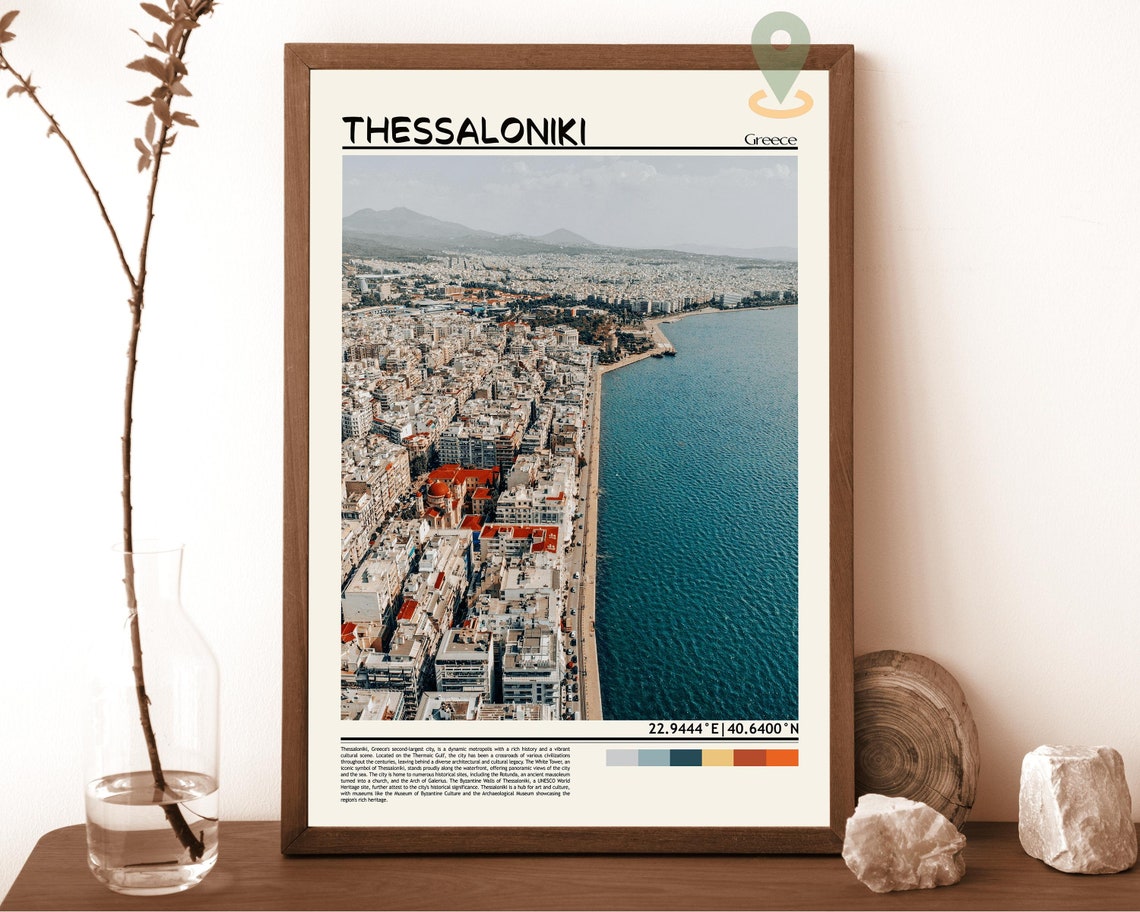 Thessaloniki Travel Print Thessaloniki Poster Greece Travel Print Greek Print Black And White Travel Poster Travel Art Travel Gift