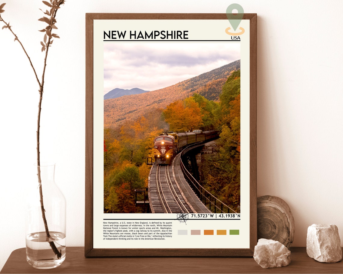 New Hampshire Print New Hampshire Art Poster New Hampshire Photo New Hampshire Poster Print New Hampshire Painting New Hampshire