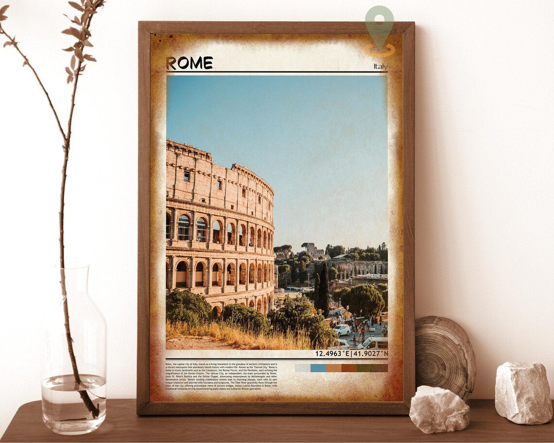 Rome Italy Colosseum Ancient Amphitheater Golden Hour Poster - Image 6