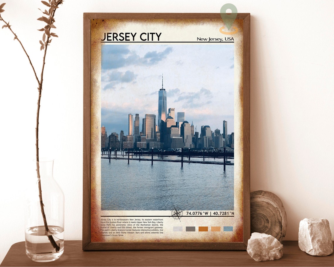 Jersey City Print Jersey City Poster Jersey City Wall Art Jersey City Travel Jersey City Art Print Jersey City Artwork New Jersey - Image 6