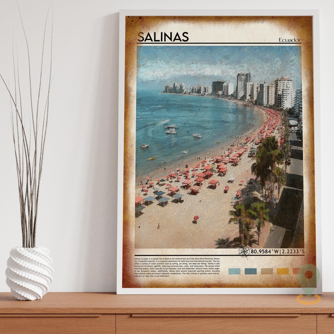 Salinas Print Salinas Wall Art Salinas Poster Salinas Photo Salinas Poster Print Salinas Wall Dcor Salinas Ecuador Poster - Image 3