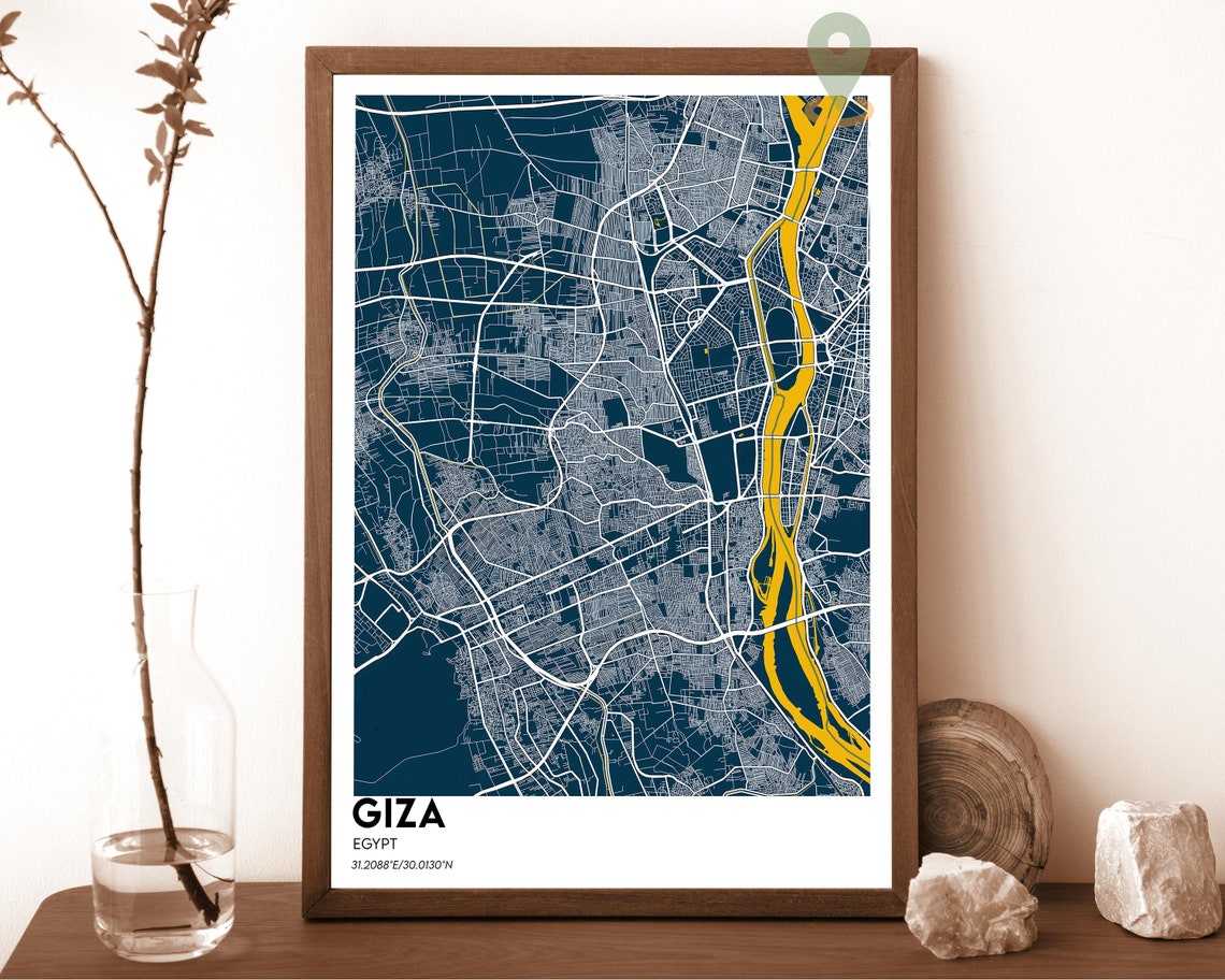 Giza Map Giza Map Print Giza Personalized Map Giza Wall Art Giza Travel Poster Giza Poster Giza Photo Giza Egypt Pyramid Of Giza - Image 6