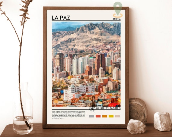 La Paz Print La Paz Photo La Paz Poster La Paz Painting La Paz Art Work La Paz City Bolivia Poster La Paz Gift La Paz Art Print