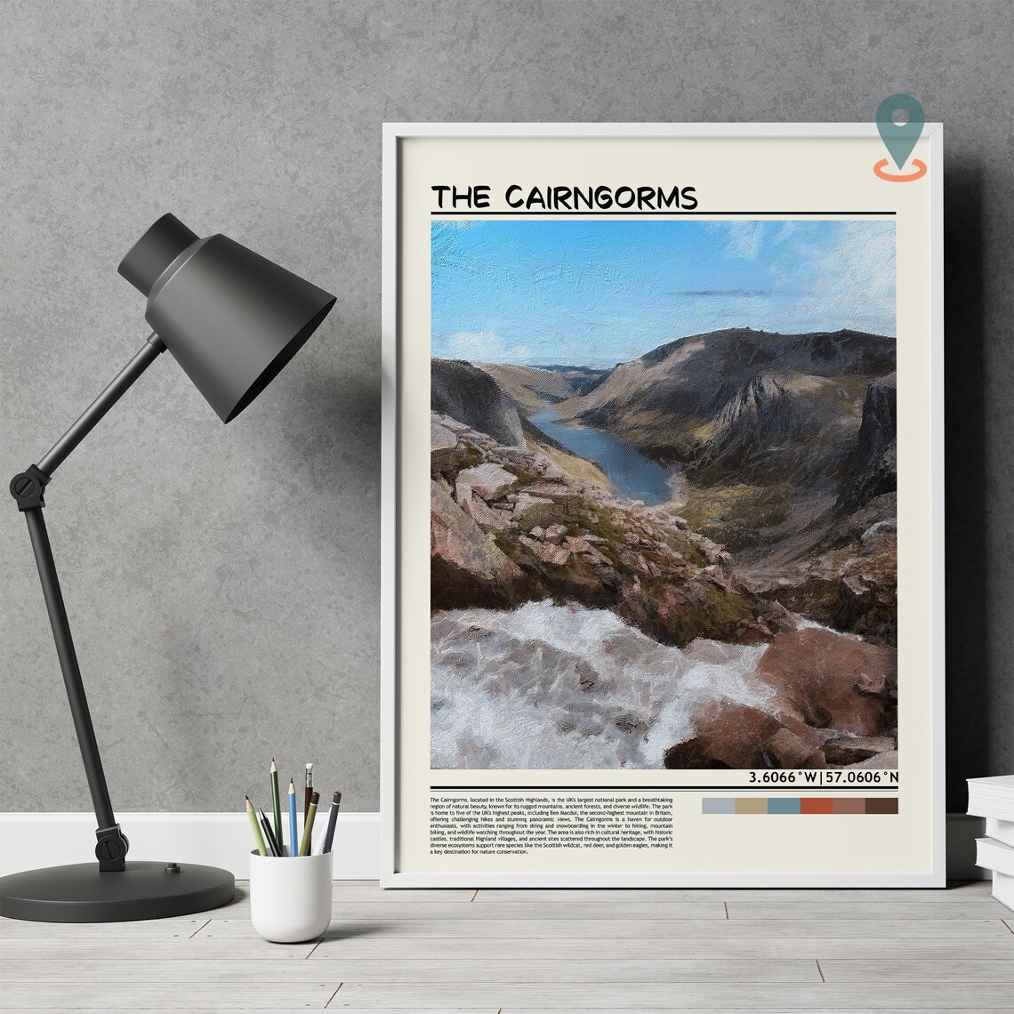 The Cairngorms Scotland Highland Lochan Mountain View Poster - Image 2