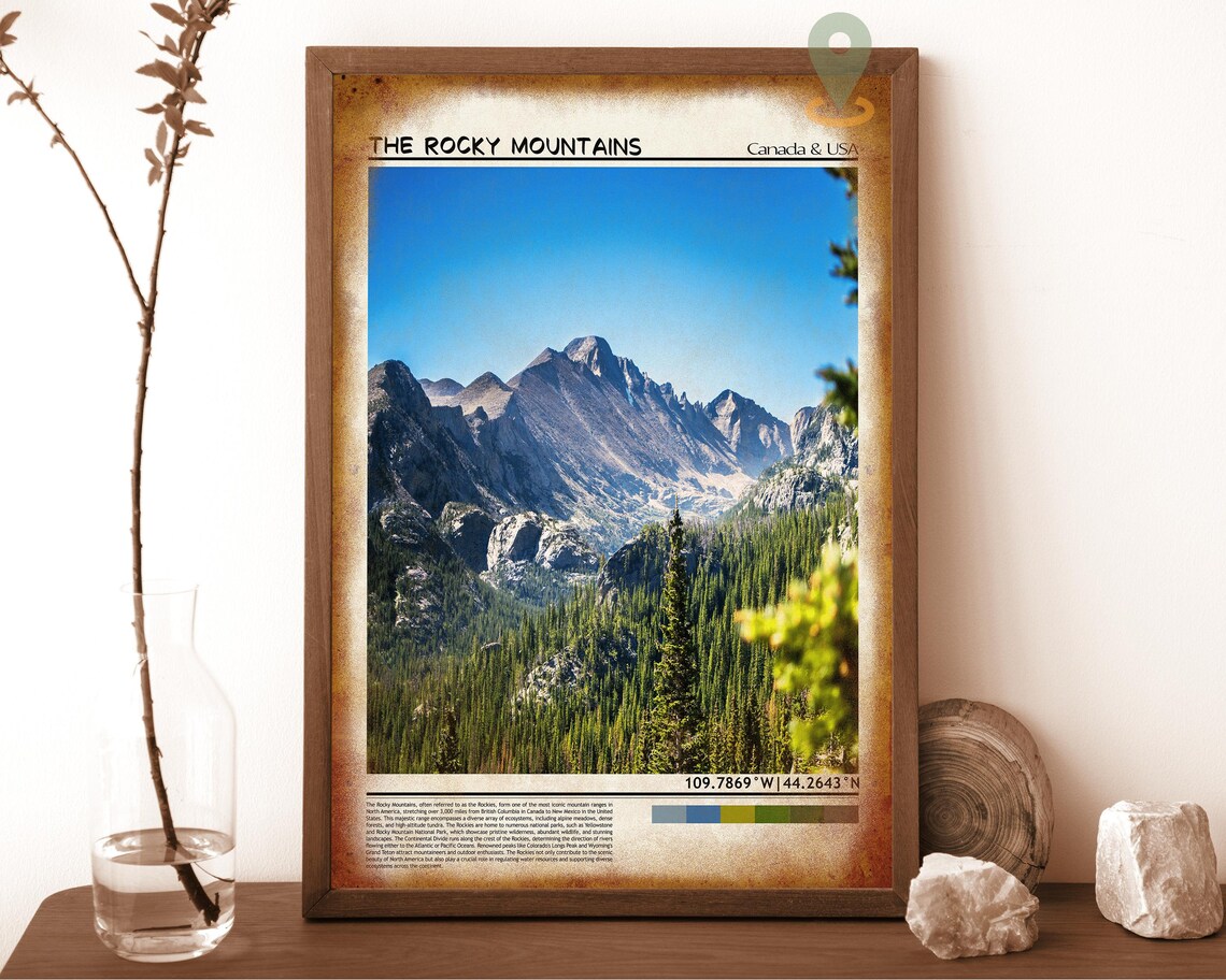 The Rocky Mountains Blue Sky Peaks Pine Forest Summer Photo Poster - Image 6