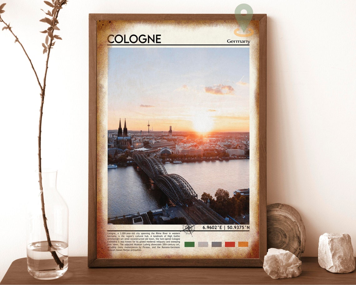 Cologne Germany Rhine River Sunset Cathedral City Skyline Poster - Image 6