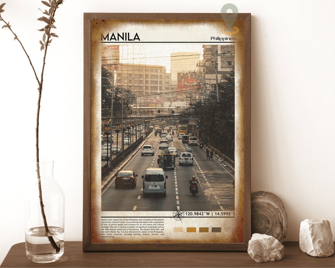 Manila Philippines Vintage City Street Photography Travel Poster - Image 6