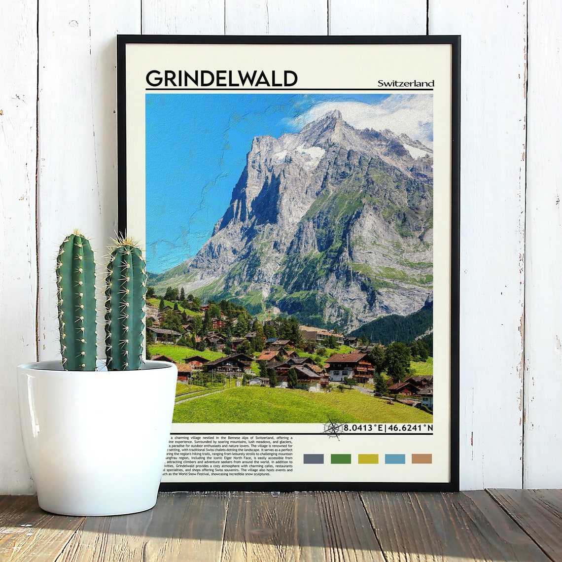 Grindelwald Switzerland Alpine Village Eiger Mountain View Poster - Image 5
