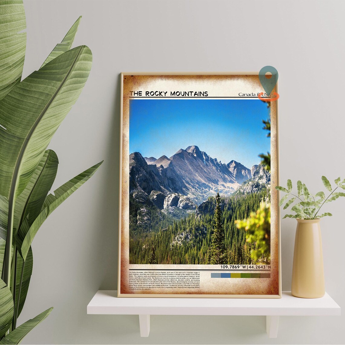 The Rocky Mountains Blue Sky Peaks Pine Forest Summer Photo Poster - Image 5