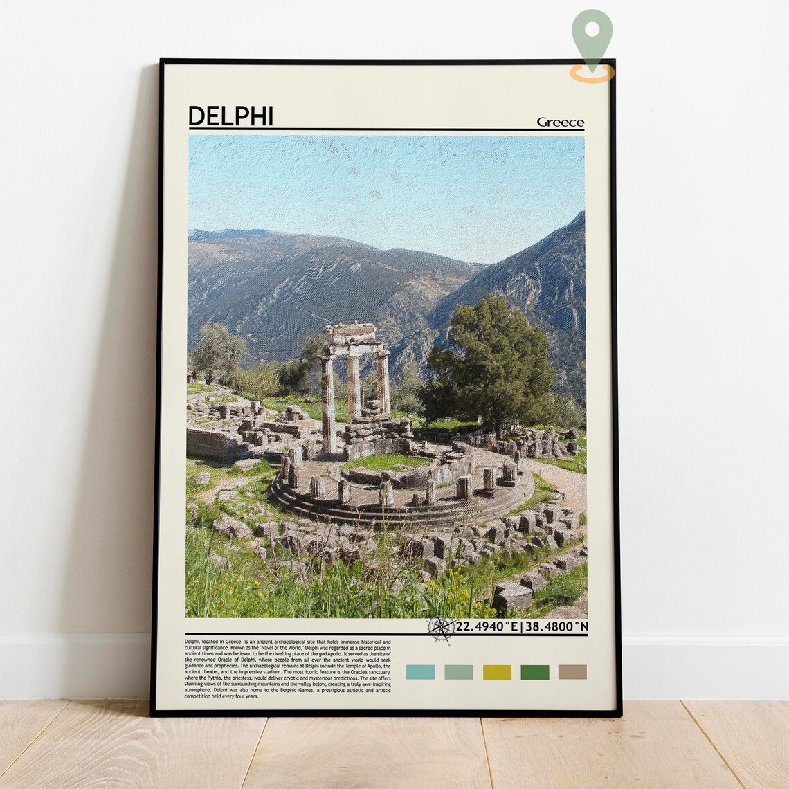 Delphi Greece Ancient Ruins Photo Poster Temple of Apollo Art - Image 2