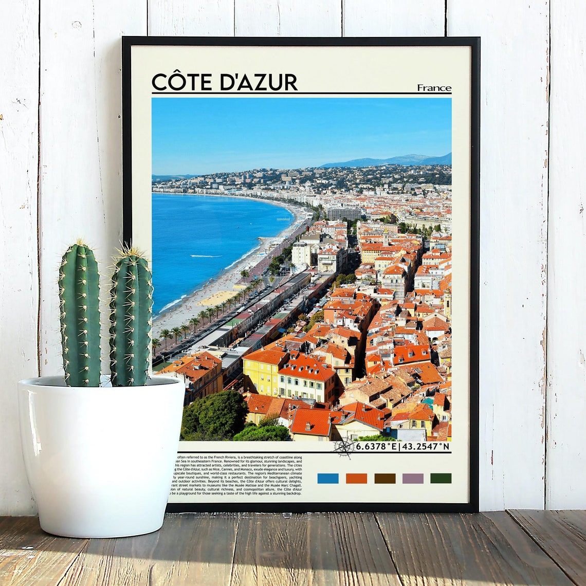 Cote Dazur Print Cote Dazur Poster Cote Dazur Wall Art Cote Dazur Travel Print Cote Dazur Art Print French Riviera Travel Poster - Image 3